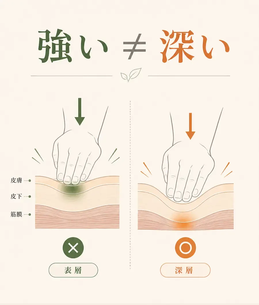 強い施術と深い施術の違い